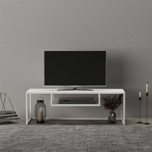TV meubel Isokyrö metaal 120x40x40 cm wit [en.casa]