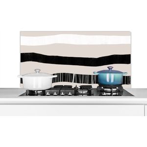 Spatscherm keuken 100x50 cm - Kookplaat achterwand Lijn - Pastel - Minimalisme - Patronen - Muurbeschermer - Spatwand fornuis - Hoogwaardig aluminium