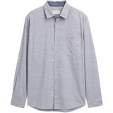 TOM TAILOR - Overhemd - Donkerblauw/Wit - Regular Fit - Lange Mouw