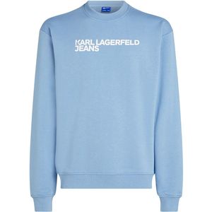 Karl Lagerfeld Jeans, Heren, Essential Logo Sweat, Regular Fit, Blauw, XS