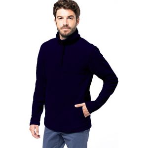 Kariban Fleece trui - navy blauw - halve ritskraag - warme winter sweater - heren - polyester XL