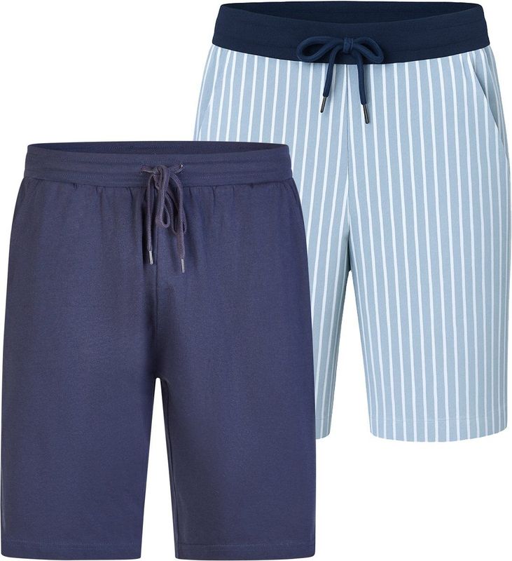 Phil & Co - Korte Pyjamabroek - Blauw - 2-Pack