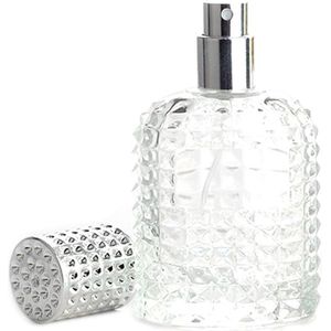 Parfum Flesje - 50ML - Parfumverstuiver - parfumflessen - Navulbaar - zilver - voor reizen, uitgaan, handtassen - Mini parfumflesje - Transparant - Glas