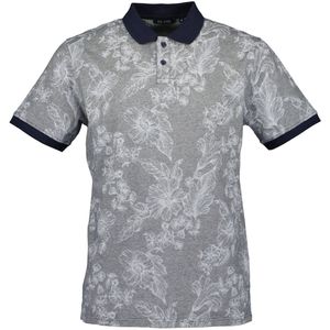 Blue Seven - Polo 321172 blauw/grijs print KM - maat M