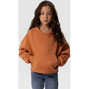Sissy-Boy - Oranje cropped hoodie met hartjes embroidery