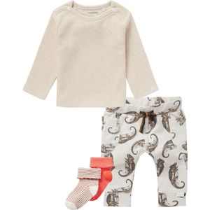 Noppies - Kledingset - 4 delig - Broek Tivoli Oatmeal - Shirt Natal Oatmeal - 1 paar sokjes - Maat 56