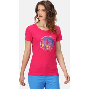 Het Regatta Filandra VI T-shirt met korte mouwen - dames - Coolweave - katoen - Roze