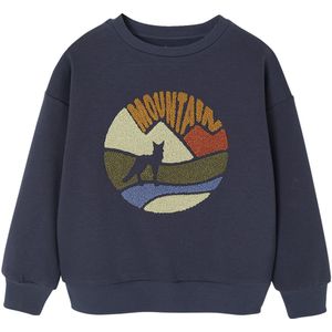 Sweater - Marineblauw - Bouclette - Voor Jongens