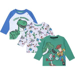 3x Toy Story Disney groen/grijze jongensblouse