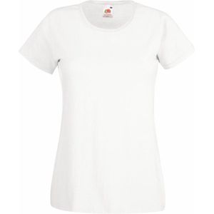 Fruit Of The Loom - Damens-Fit Valueweight T-shirt - Wit - Korte Mouwen