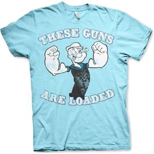 Popeye These Guns Are Loaded T-Shirt Skyblue-S