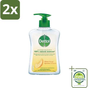 Dettol - Handzeep - Antibacterieel - 100% Natuurlijke Oliën - Citrus - 250 ml - Voordeelverpakking - 2 stuks - Handzeep - Antibacterieel