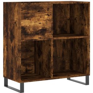 Platenspelermeubel - LP-kast - Platenspelerkast - Draaitafelstandaard - Platenspelerstandaard - Vintage Displayplank - Gerookt Eiken