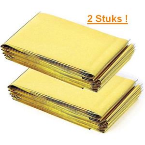 Nooddeken - 2 Stuks - Isolatiedeken - Reddingsdeken - Warmtedeken - Goud Zilver - (1,6 x 2,1)