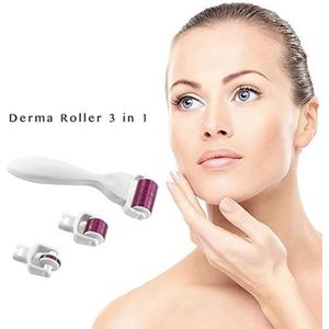 Dermaroller 3 in 1 | 3 in 1 Derma Roller Kit Micro Naalden | 1200/1.5mm, 600/1.0mm, 180/0.5mm | Gezichts- en huidverzorging | 3 in 1 Roze
