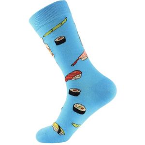 ZOETTT Sushi sokken blauw - Leuke sokken - Vrolijke sokken - Sushi sokken blauw - Sushi cadeau