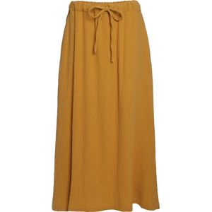Knit Factory Kiki Maxirok - Casual rok - Rok voor de lente & zomer - Rok reikend tot de enkels - A-lijn - Lange rok - Oker - Geel - L/XL - 100% Biologisch katoen