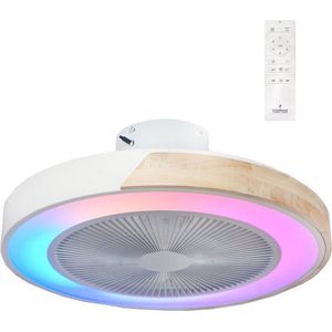 CristalRecord - Plafondventilator Corpi Ø 50 cm RGB hout wit