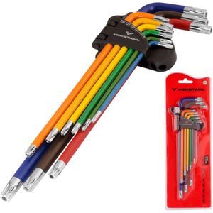 Zeer Lange Torx & Inbussleutelset 9-delig T10-T50mm S2 Staal
