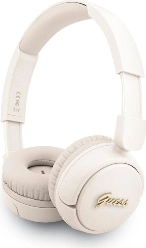Guess - Metalen Logo Script - On-Ear Koptelefoon - Beige - Bluetooth 5.3