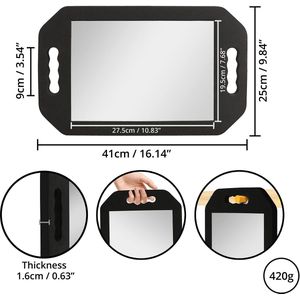 Kurtzy - Handzame Kappers Spiegel - Zwart - Lichtgewicht Schuim Handvat