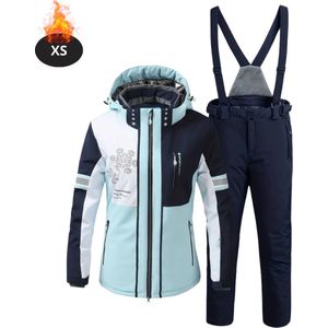 Nivard Skipak - SkiBroek - Skijas - Ski Suit - Wintersport - Dames - 2-Delig - Lichtblauw - Maat XS