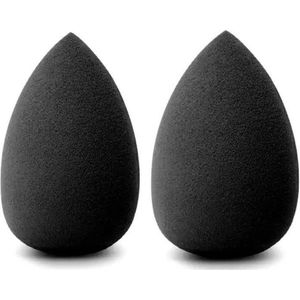*** 2x Make-up Spons - Primer Poeder en Blush - Beauty sponge - Zwart - voor make up (2 stuks) - Cosmetische Puff - Creme - Poeder - Foundation Blending - van Heble® ***