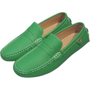 Nivard Loafers Heren - Met Hak - Herenschoenen - Instappers - Groen - Maat 39.5
