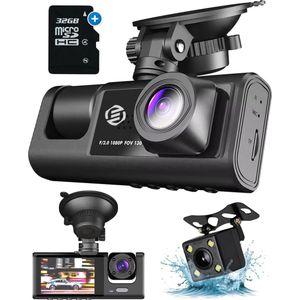 Equivera Dual Dashcam - Dashcam Voor En Achter - Auto Camera Dashcam - Dashcam Auto - Dual Dashcam Voor Auto