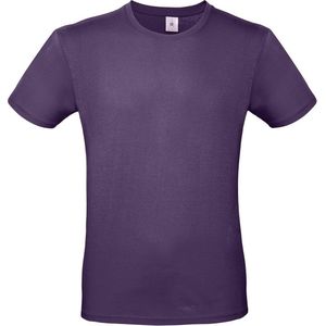 Set van 2x stuks paars basic t-shirt met ronde hals voor heren - katoen - 145 grams - paarse shirts / kleding, maat: L (52)