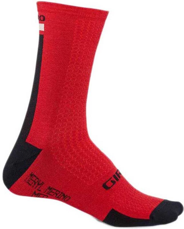 Fietssok Giro HRC Plus Merino Dark Red Black Grey-Schoenmaat 36 - 39