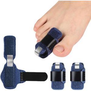 2 stuks teenrails voor hamertenen - Teengladder ter ondersteuning van teenfixatie, teenstrekker voor gebroken klauwtenen - Uitlijnen, teenpleisters blauw - Maat L