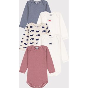 Petit Bateau - Set van 5 - Rompertjes - Unisex - Lange Mouwen