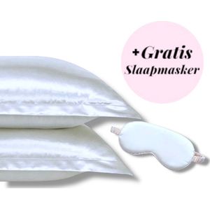 Beauty Silk - Kussenslopen - 60x70 - 2 stuks - Glans Satijn - Wit
