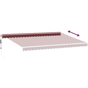 vidaXL - Luifel - automatisch - uittrekbaar - 500x300 - cm - bordeauxrood
