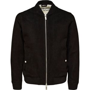 Selected Archive Suede Bomber Jas Zwart M Man