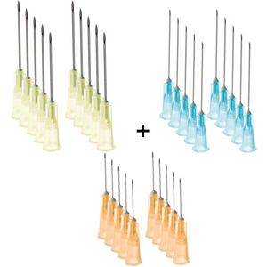 Terumo - Gelaat Steriele Naalden - 25g - 0.5 x 16 mm - Oranje - 10 Stuks + 23g - 0.6 x 30 mm - Blauw - 10 stuks + 20g - 0.9 x 40 mm - Geel -Gerstkorrel - Milia - Comedonen - Combideal (30 stuks)