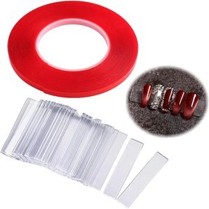 Inovra - 50 stuks transparante nageltips display - Nagelaccessoires & nail art tips displayhouder met 3M plakband - Manicure oefenmateriaal (10 m) . - Nepnageltools
