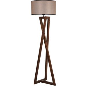 Verlichting - Vloerlamp Walnoot Hout 45x45x149cm - Lourdes Design - Stijlvolle Verlichting voor iedere Woonruimte