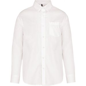 Overhemd Heren XXL Kariban Lange mouw White 100% Katoen