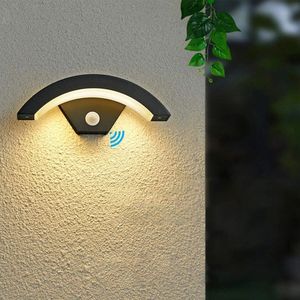 Buylin Buitenlamp Wandlampen - Buitenverlichting met Sensor - Buitenlamp met Sensor - Tuinverlichting - Wandlamp - Bewegingsmelder - 24W - 3000K Warm Licht - 29x10 cm - Zwart - Modern