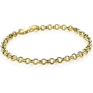 ZINZI zilveren geelvergulde jasseron armband 4,5mm breed 18cm ZIA1911G