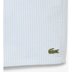Lacoste Zwembroek Streep Wit-Licht Blauw