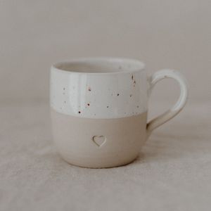 Mok hart - Cappucino - Tas - Aardewerk - Handgemaakt - Servies - Decoratie - Geschenk - Cadeau - Koffie - Thee - Origineel Cadeau - Uniek