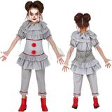 Fiestas Guirca - Killer Clown meisje (5-6 jaar) - Carnaval Kostuum voor kinderen - Carnaval - Halloween kostuum meisjes