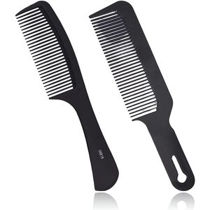 Pack of 2 Carbon Anti-Static Kammen - Shatterproof Professionele Haarstyling Kam - Warmtebestendige Kammen voor Kappers en Thuisgebruik