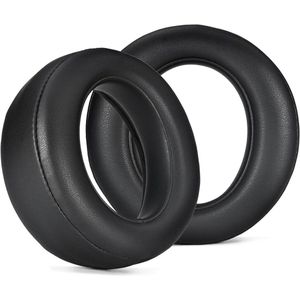 Allecto Plus - zwarte vervangende oorkussens voor gaming koptelefoon PS Pulse Elite, eiwitleer en traagschuim, comfortabel en compatibel.