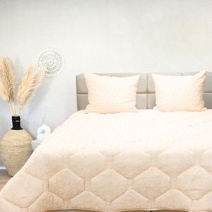 HappyBed Wasbaar dekbed zonder overtrek 160x200 - Bedrukt dekbed zonder hoes - Hoesloos Dekbed met Print - All year dekbed enkel - Twijfelaar dekbed - Soft Peach
