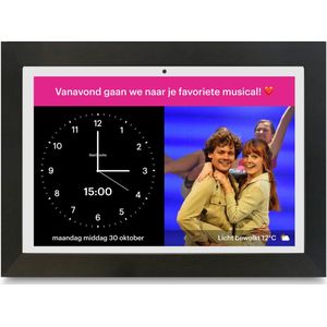 DayClock Generations10 Wit met Zwarte Lijst; Dementieklok / Seniorenklok met beeldbellen, YouTube-video's, foto's, berichten en meer (met 3 maanden gratis abonnement)