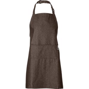 Chefs Fashion - Keukenschort - Unisex - Denim Bruin Schort - 2 zakken - Simpel verstelbaar - 71 x 82 cm